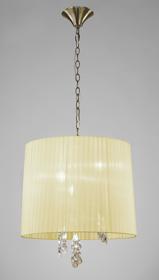 Tiffany Antique Brass-Cream Crystal Ceiling Lights Mantra Shaded Crystal Fittings